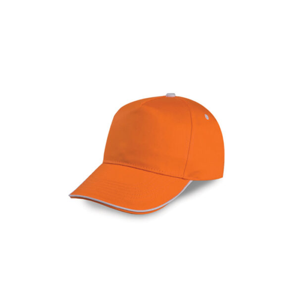 Cappello baseball arancio inserto bianco