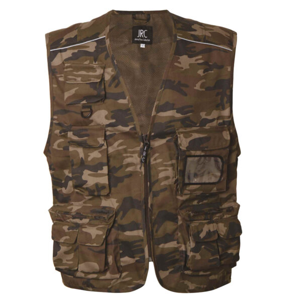 Gilet multitasche policotone caomuflage green