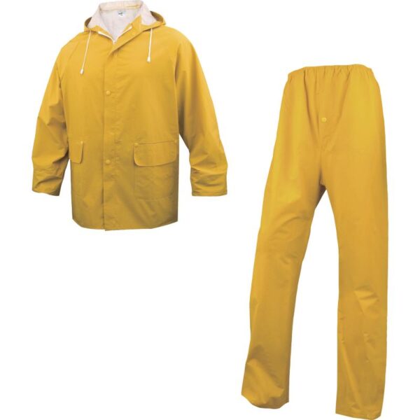 completo pioggia giacca pantalone giallo